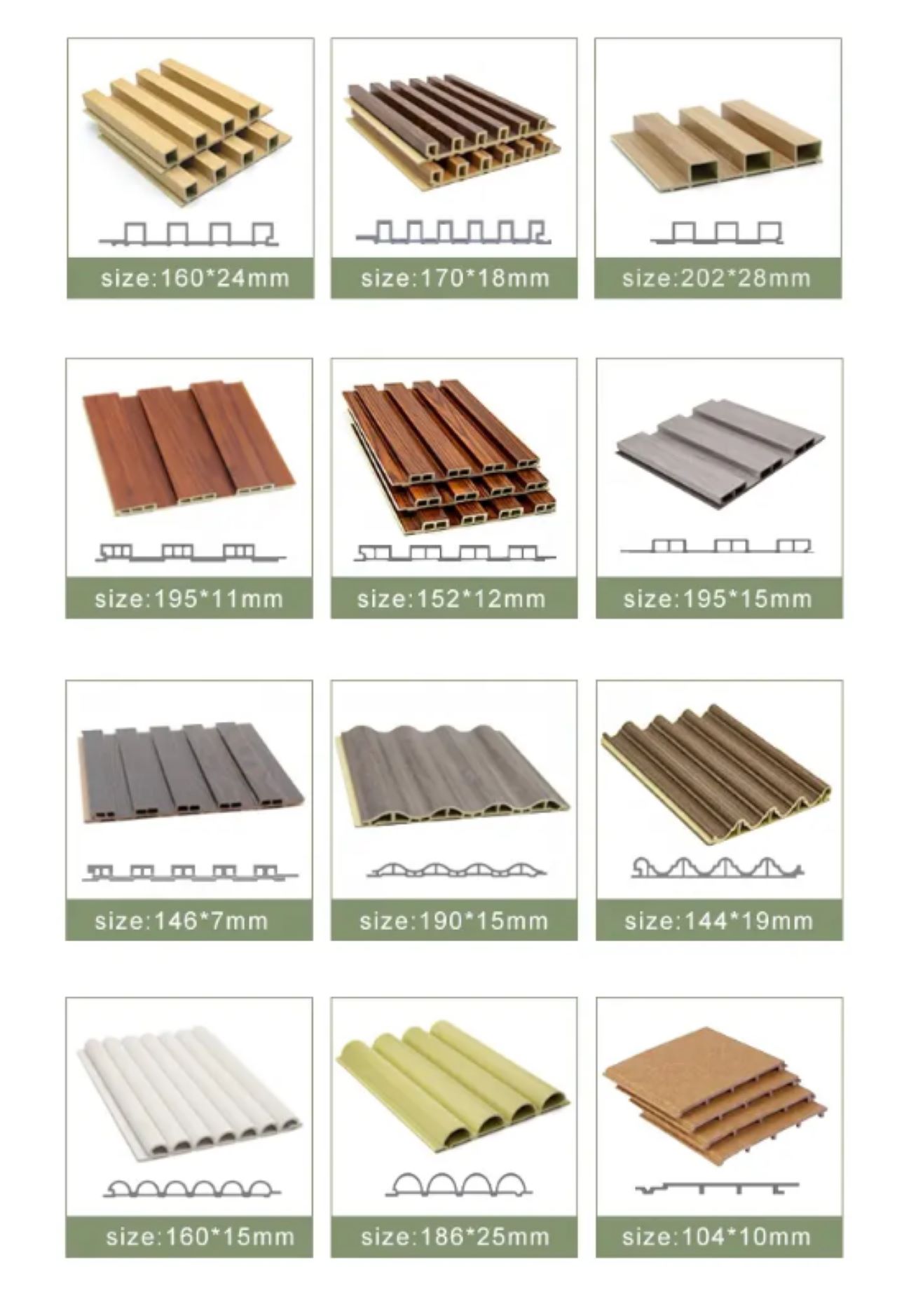 Manufacturer Customization WPC Fluted Panel for Outdoor Construction