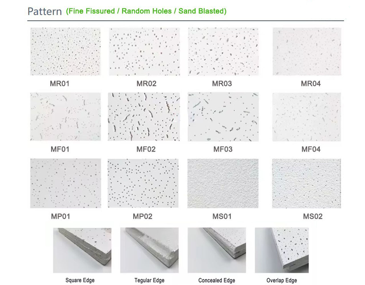 Mildew Resistance Sound Absorption Mineral Fiber Ceiling