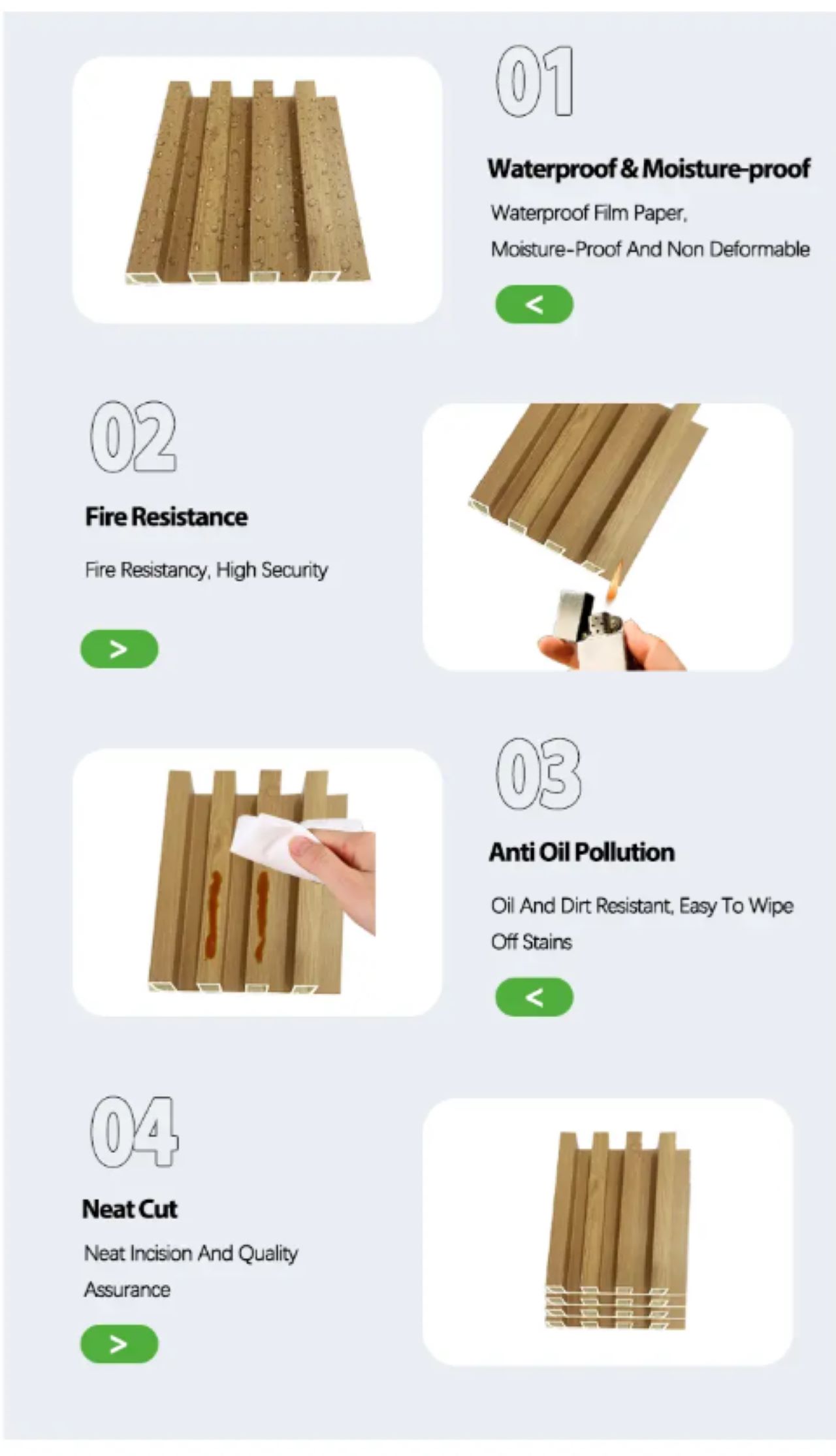 Manufacturer Customization WPC Fluted Panel for Outdoor Construction
